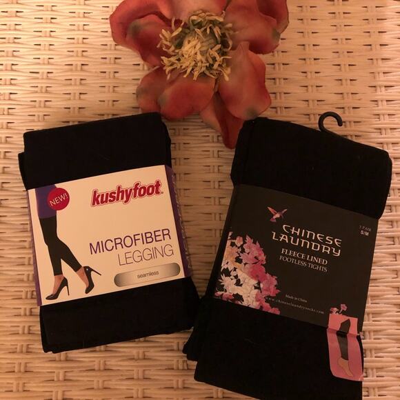 NEW Kushyfoot Black Microfiber Seamless Black Leggings Sz Medium NWT - Picture 6 of 6